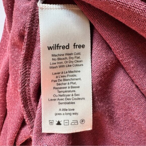 Aritzia Wilfred Free Bruni Midi Dress Rose Pink Shimmer Heathered Reposa Sz M - Picture 5 of 14